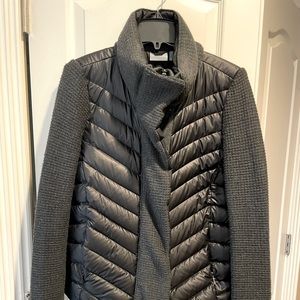 Athleta Gray and Black Hybrid Puffer/Sweater Jacket.  Size L.